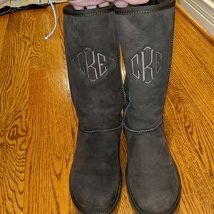 Tall Brown UGG Boots with monogram